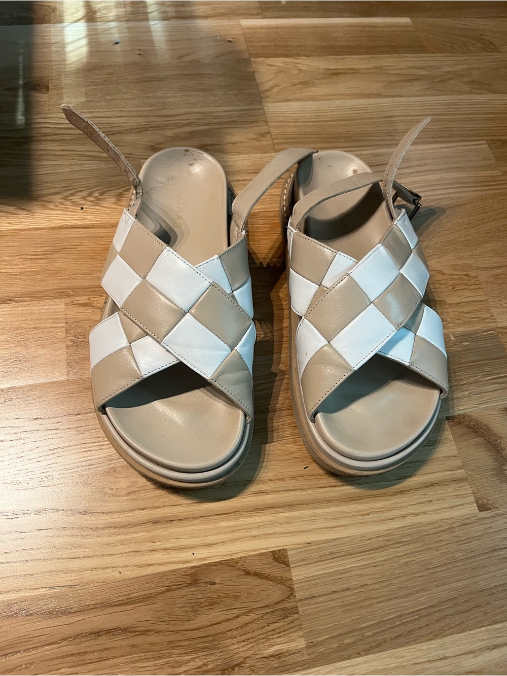 Alohas Marshmallow Sandals in Beige and White